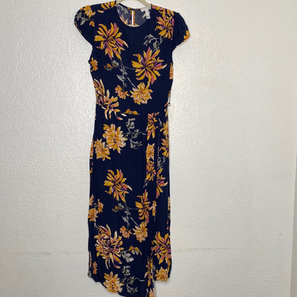NWT Leith floral navy blue dress size XS